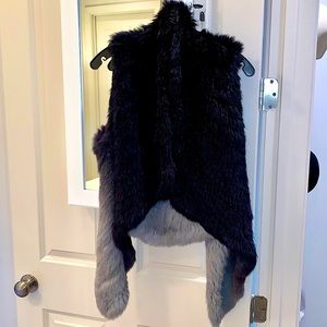 Mitchie’s authentic fur vest, black ombré